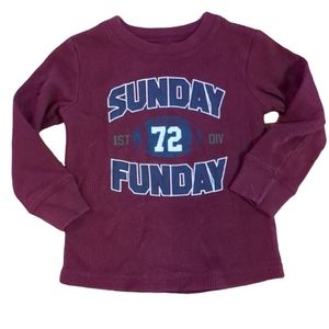 🍁2/$7🍁GARANIMALS Maroon Sunday Funday Football Long Sleeve Thermal